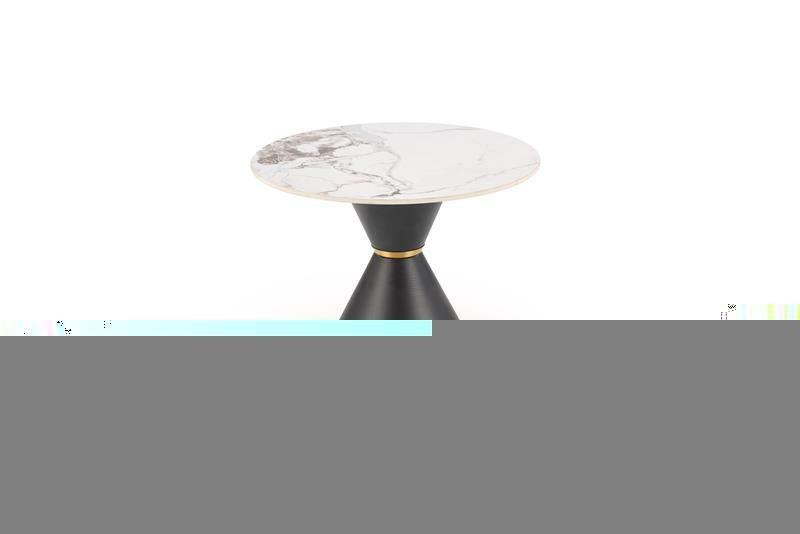 Konferenčný stolík Gorro S (biely mramor + čierna)