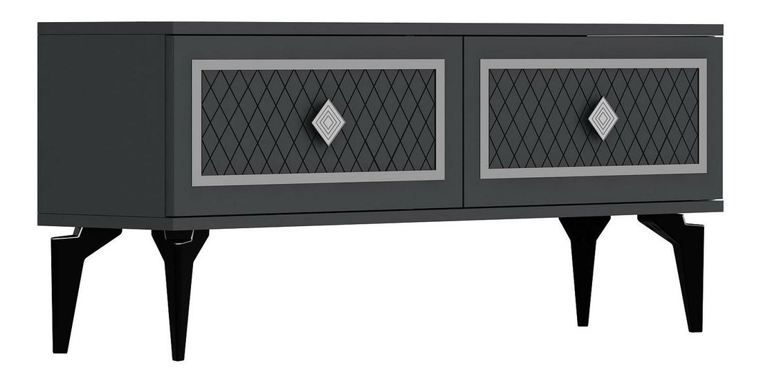 Masă TV/Dulap Mukanu (antracit + argintiu) 