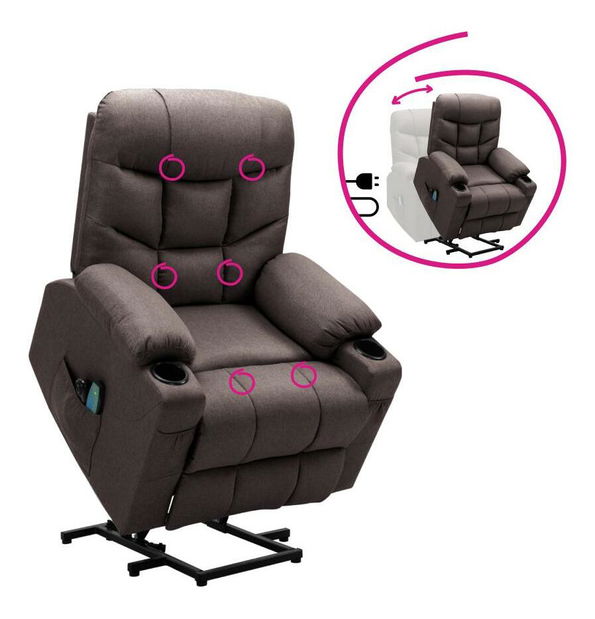 Masážne kreslo Hipocresias (hnedá) 