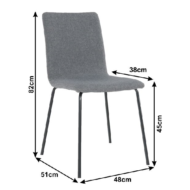 Set 2 ​ks. jedálenských stoličiek Reye (tmavosivá) *výpredaj