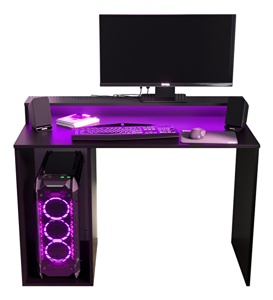 Sarok Gamer PC asztal Garrick 2 (fekete) (LED RGB világítással)