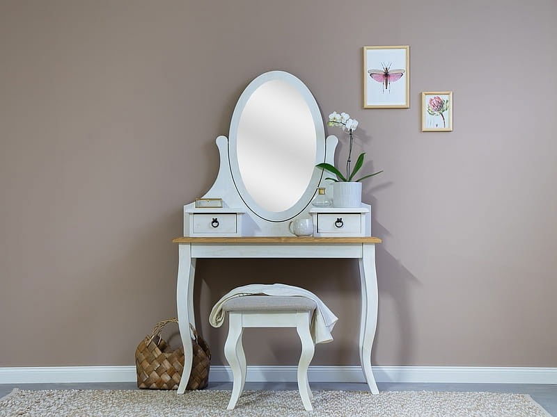 Fésülkődőasztal szett Panteo (mézbarna + patinás fenyő)