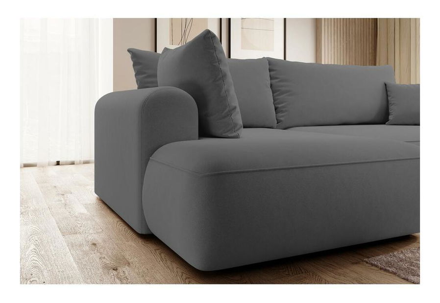 Sarokkanapé Olivo II (B) (világos szürkés fekete + fekete)