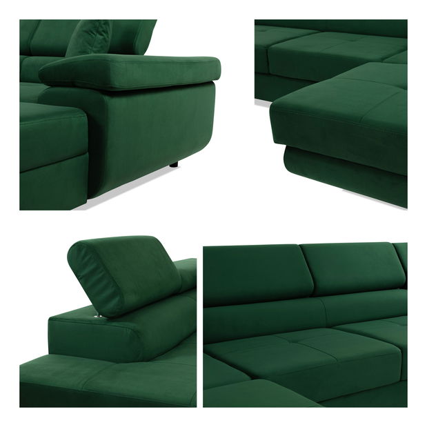 Kutna garnitura U Terazuro Bis S (zelena) (s prostorom za odlaganje) (L)