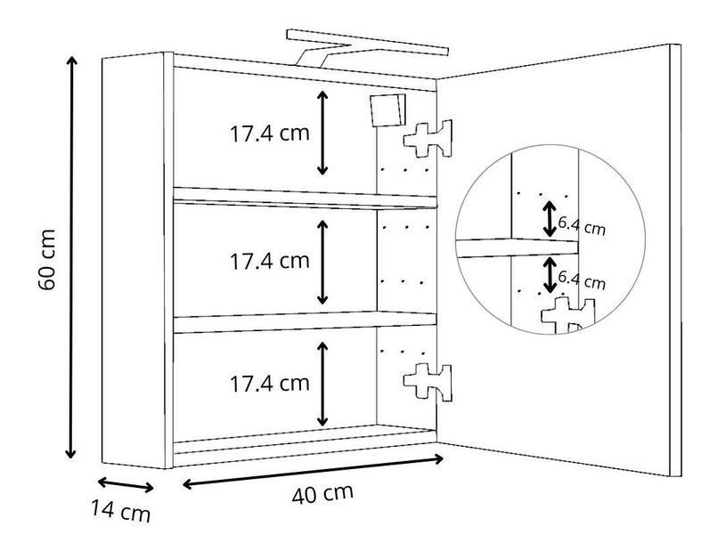 Závesná kúpeľňová skrinka Valiant 40 (craft zlatý)