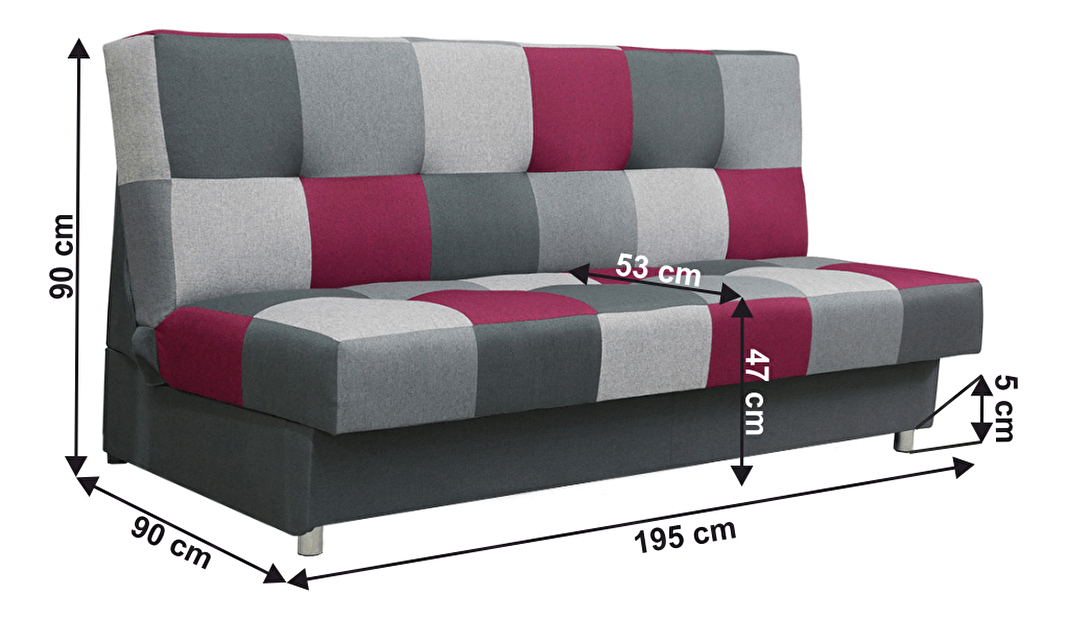 Sofa Arabella (bordo + siva)