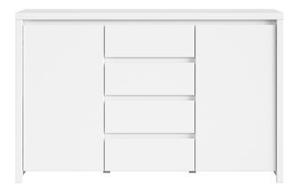 Komoda BRW Kaspian KOM2D4S (biela + biela matná)