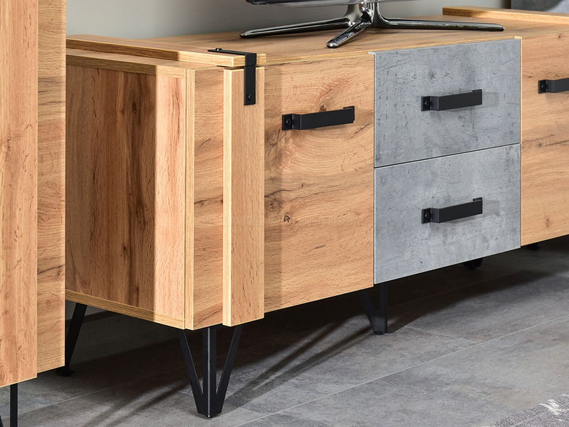 Nappali fal Subrayado 02 (tölgy + fekete)