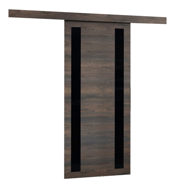 Klizna vrata Meralia 1 (hrast sonoma + crna)