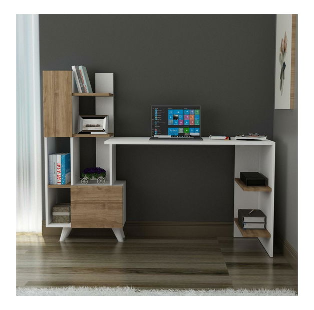 Masă PC Allisa (alb + nuc) *vânzare stoc