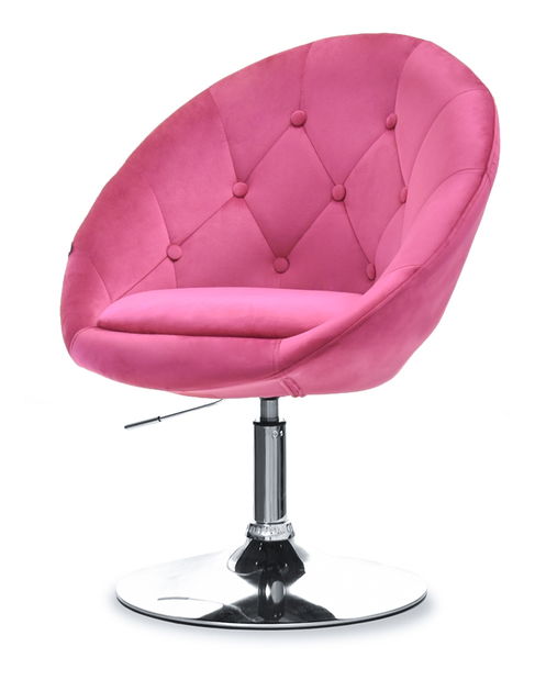 Kreslo Lush 3 (ružová + chrómová)