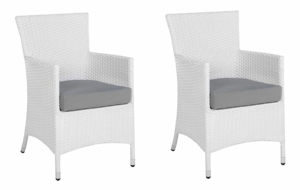 Set 2 ks. záhradných stoličiek TALIAN (polyratan) (biela)