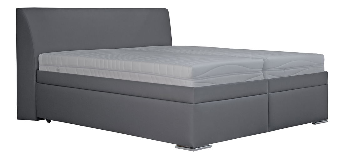 Manželská posteľ 180 cm Blanár Hellen (tmavosivá) (s roštami a matracmi Ivana Plus) *bazár