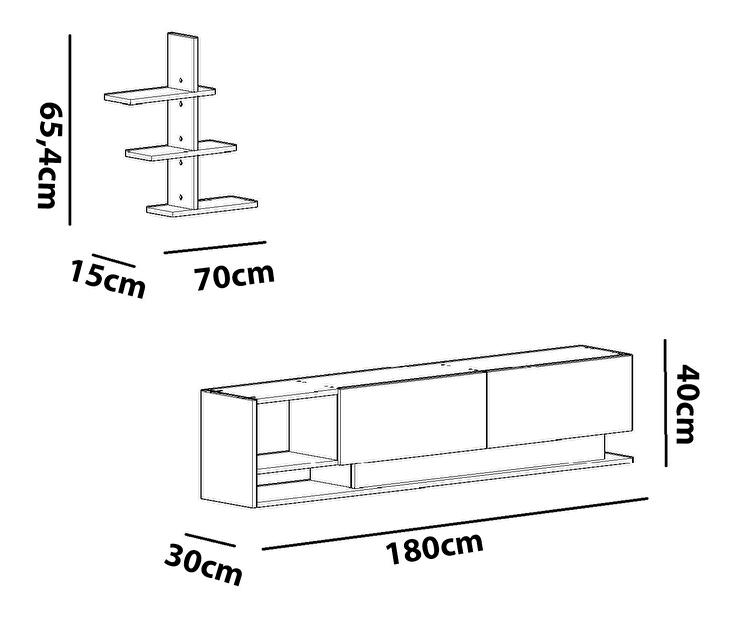 Mobilier living Lizelana (alb + teak)