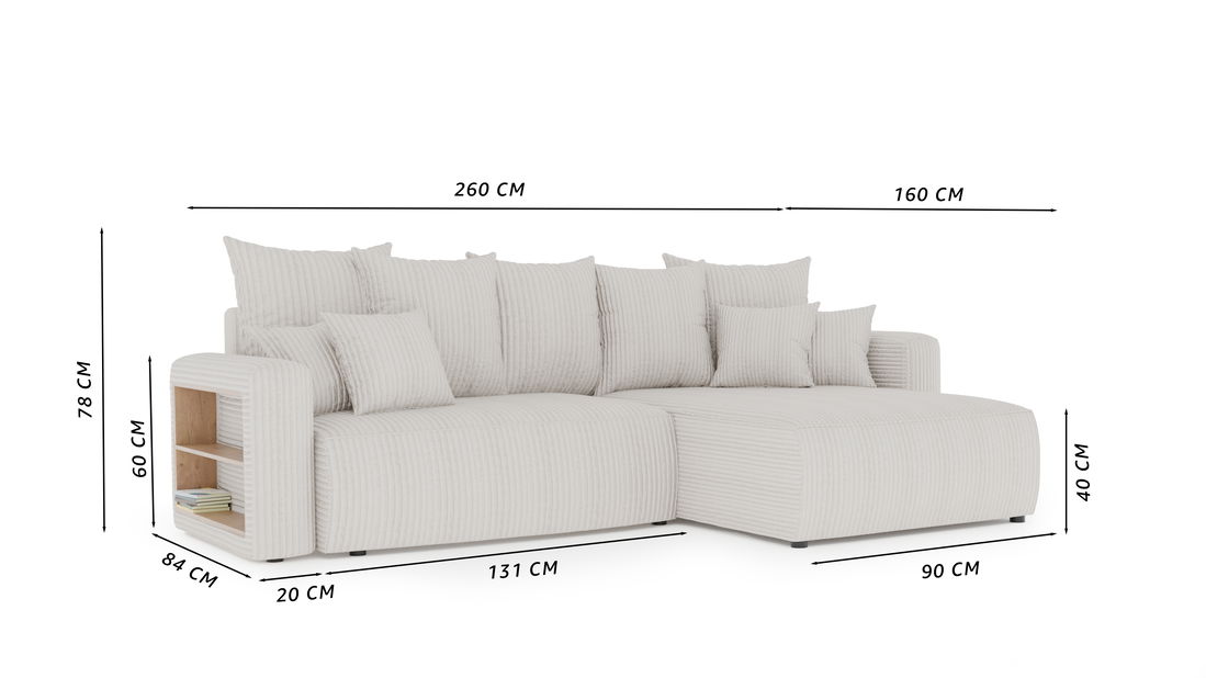 Rohová sedačka Baria (P) (tmavozelená)