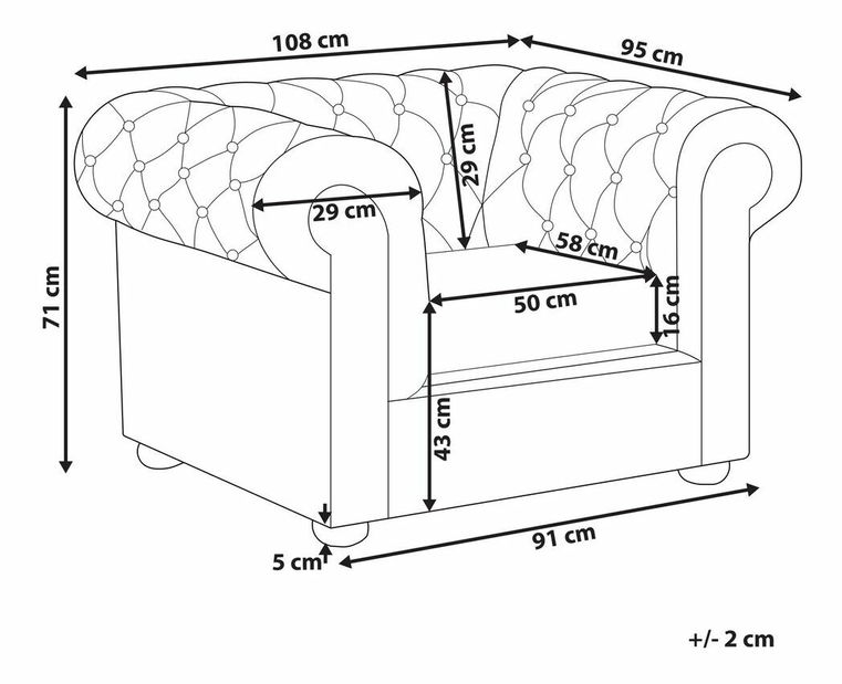 Fotelja Chichester (boja fuksije)