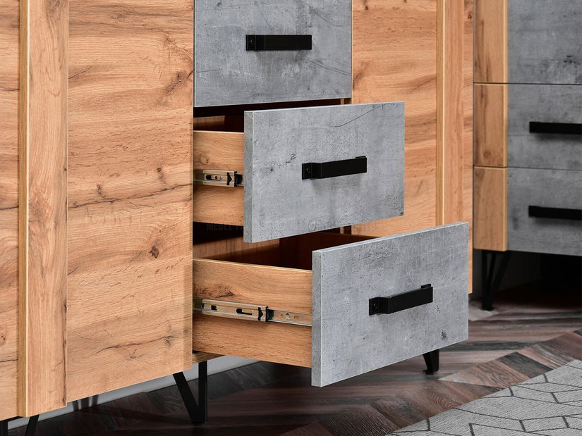 Mobilier living Suspendera SH05 (stejar + negru)