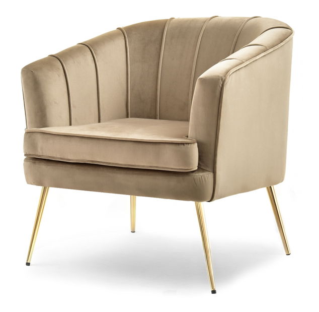 Fotelja Etimee F (bež + zlatna)