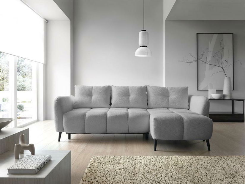 Kutna garnitura Odysea (D) (svijetlosiva + crna)