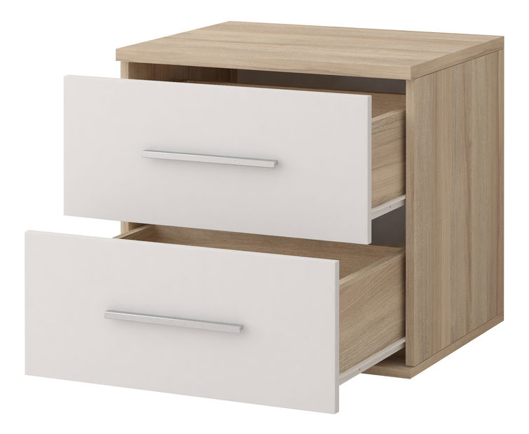 Noćni ormarić Oleg III (bijela + hrast sonoma) *rasprodaja