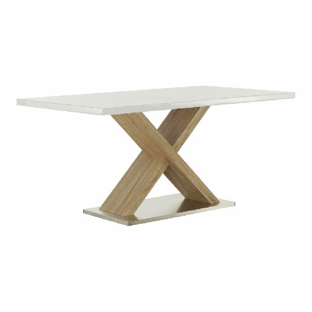 Jedálenský stôl 160 cm Farni (biela + dub sonoma)