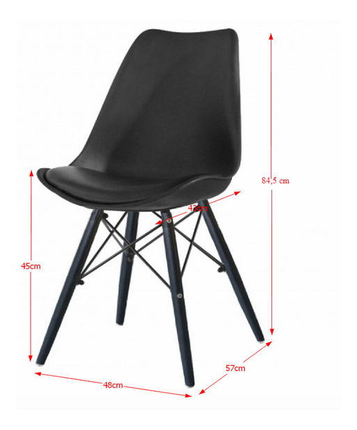 Jedálenská stolička Kemal (čierna)