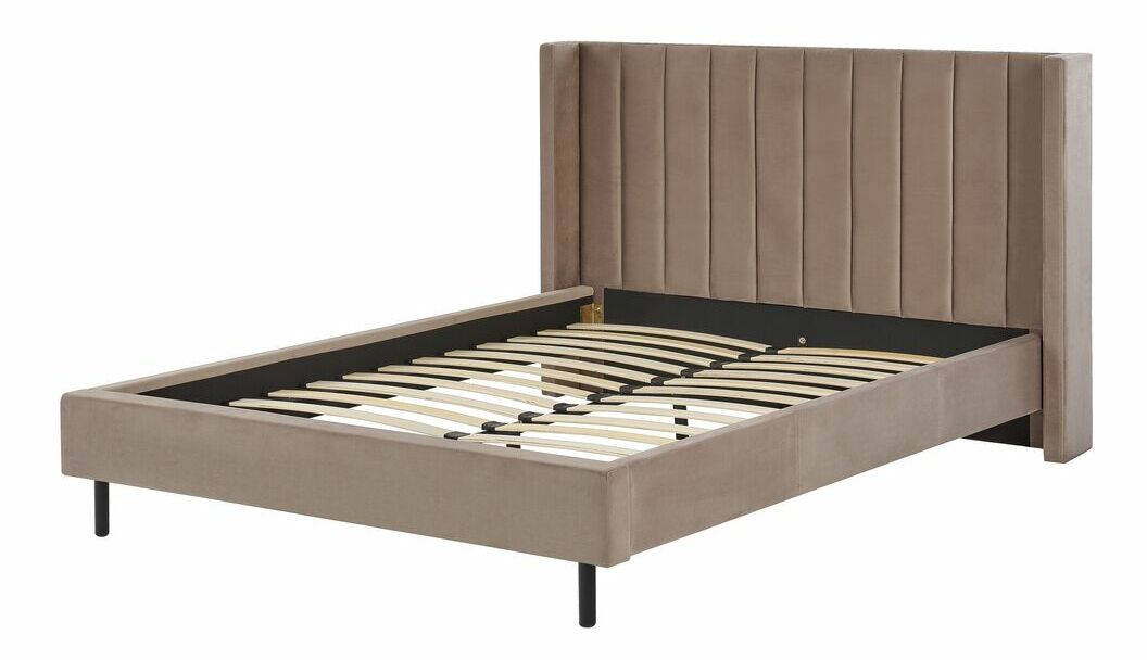 Bračni krevet 160 cm Vue (sivo-bež) (s podnicom)