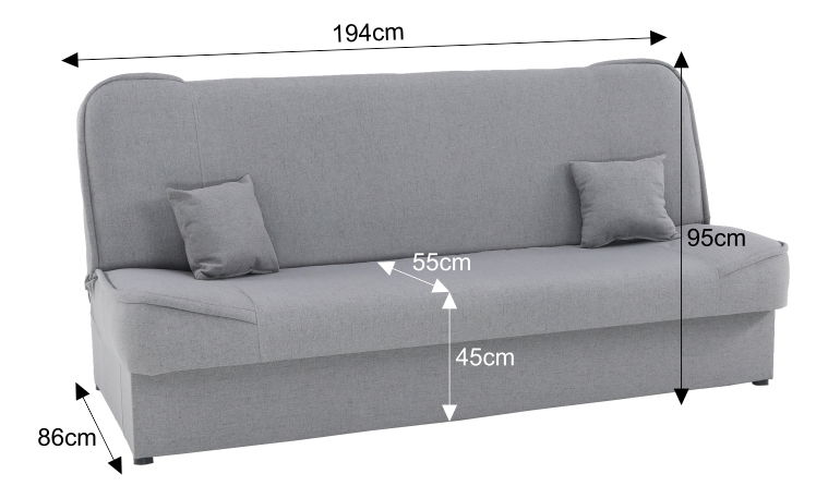 Pohovka trojsedačka Asorin (sivá)