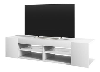 Tv szekrény/asztal Monty 137 (világítással) (fehér)