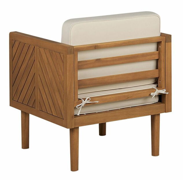 Set mobilier de grădină Blas (lemn deschis + alb)