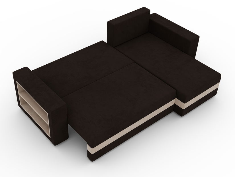 Rohová sedačka Simpney (hnedá + béžová) (P)