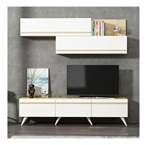 Mobilier living Amstel (Stejar zafir + Alb)