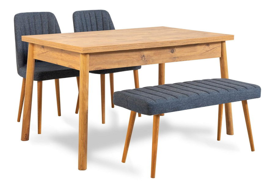 Étkező szett Bimuvo 4 (atlanti fenyő + tengerészkék) (4 fő részére)