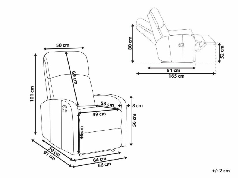 Relax fotel Virtudosa (fekete) 