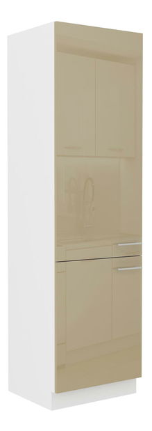 Potravinová kuchynská skrinka pre chladničku Lavera 60 LO-210 2F (korpus: biela + front: lesk cappucino)