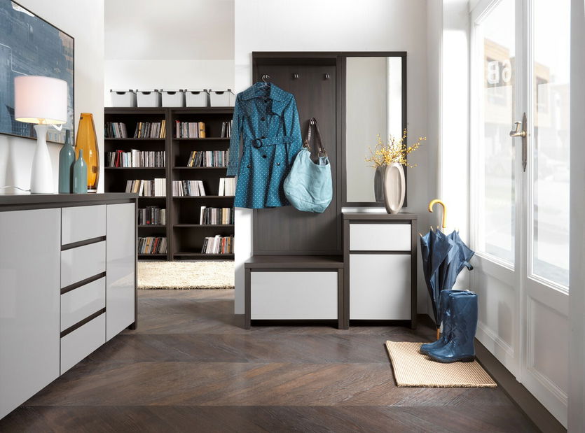 Ormar za garderobu Kaspian SZF5D2S (wenge + sjaj bijeli) 