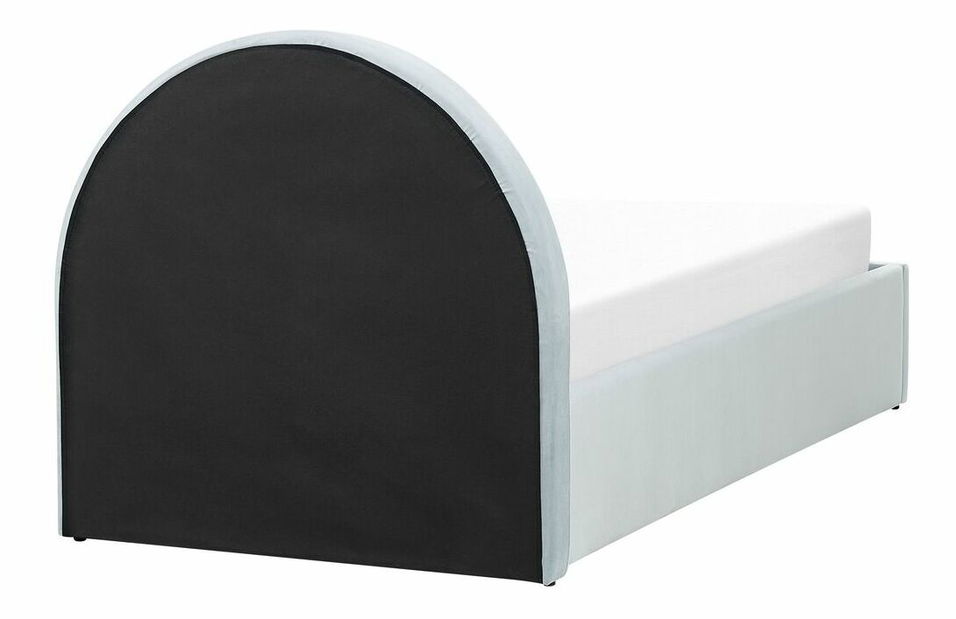 Pat de o persoană 90 cm Annesile (albastru) (cu somieră) (cu sp. depozitare)