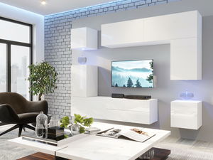 Set za dnevni boravak Berny 70 (bijela + bijeli sjaj)