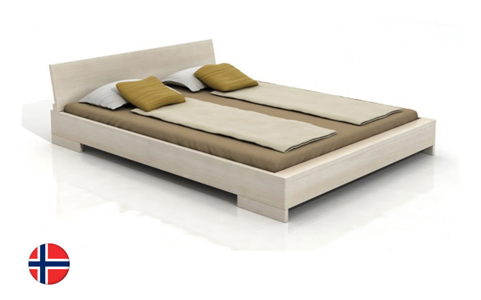 Manželská posteľ 200 cm Naturlig Lekanger (borovica) (s roštom)