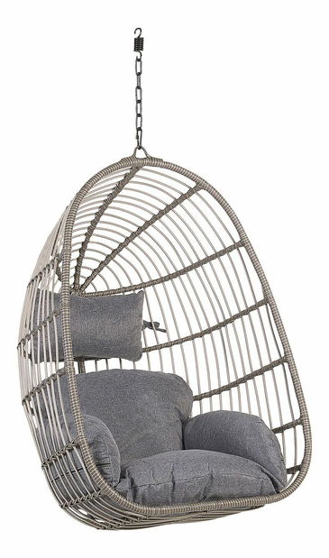 Felakasztható hintafotel állvánnyal CALSO (polirattan) (szürke)