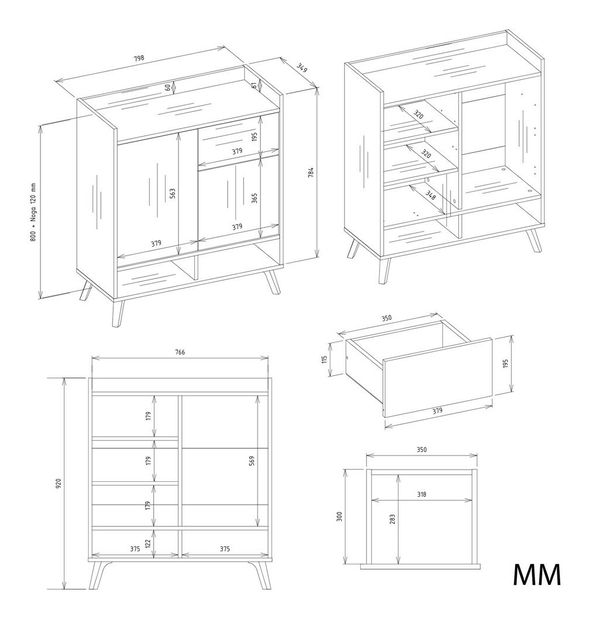 Comodă Celebrara 1 (alb)