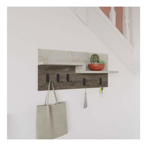 Vešiak Makiso 2 (tmavohnedá + lagina) 