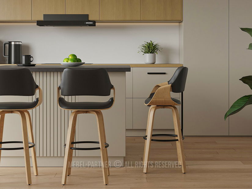 Scaun bar Rolenzono H75 (negru)