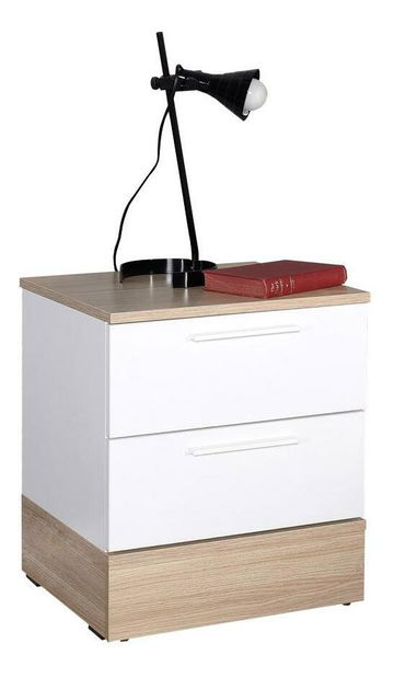 Nočný stolík Sivadu 5 (dub + biela)