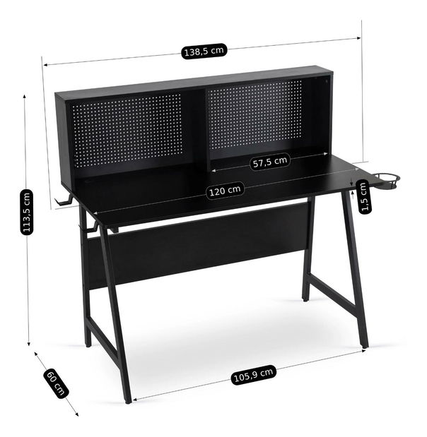 Pisaći stol Ivuma (crna) 