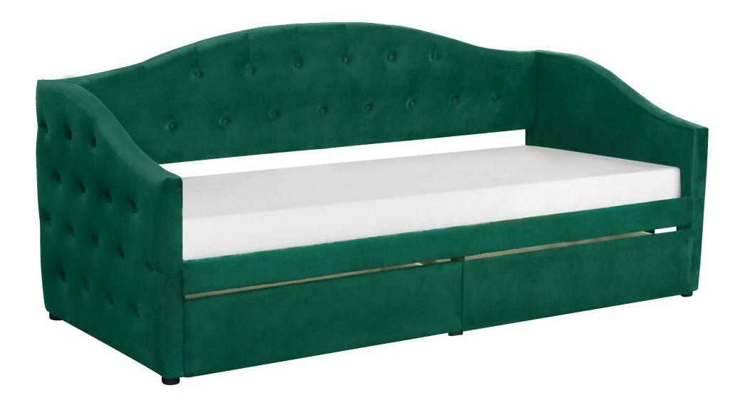 Jednolôžková posteľ (váľanda) 90 cm Zonas (zelená) (s roštom) (s úl. priestorom)