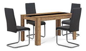 Jedálenský set Bateo (dub wotan + sivá) (pre 4 osoby)
