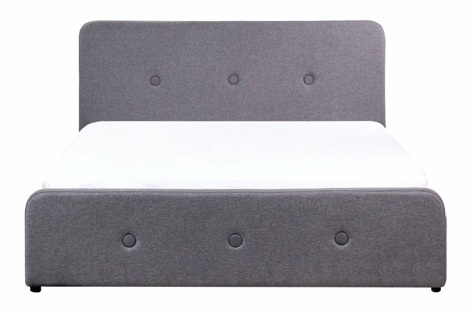 Franciaágy 160 cm Renza (sötétszürke) (ágyráccsal)