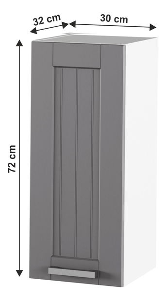Felső konyhaszekrény Janne Typ 2 (sötétszürke + fehér)