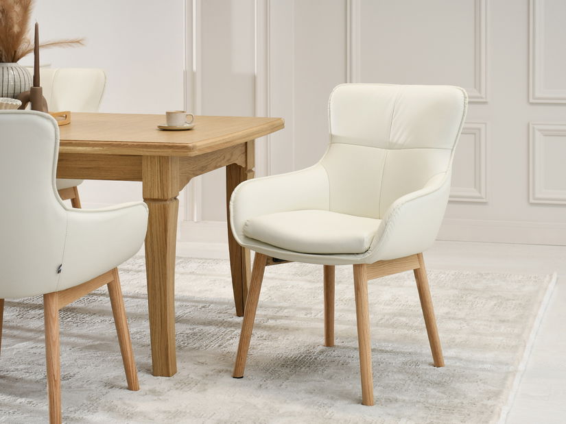 Jedálenská stolička Camisetas (krémová + dub)